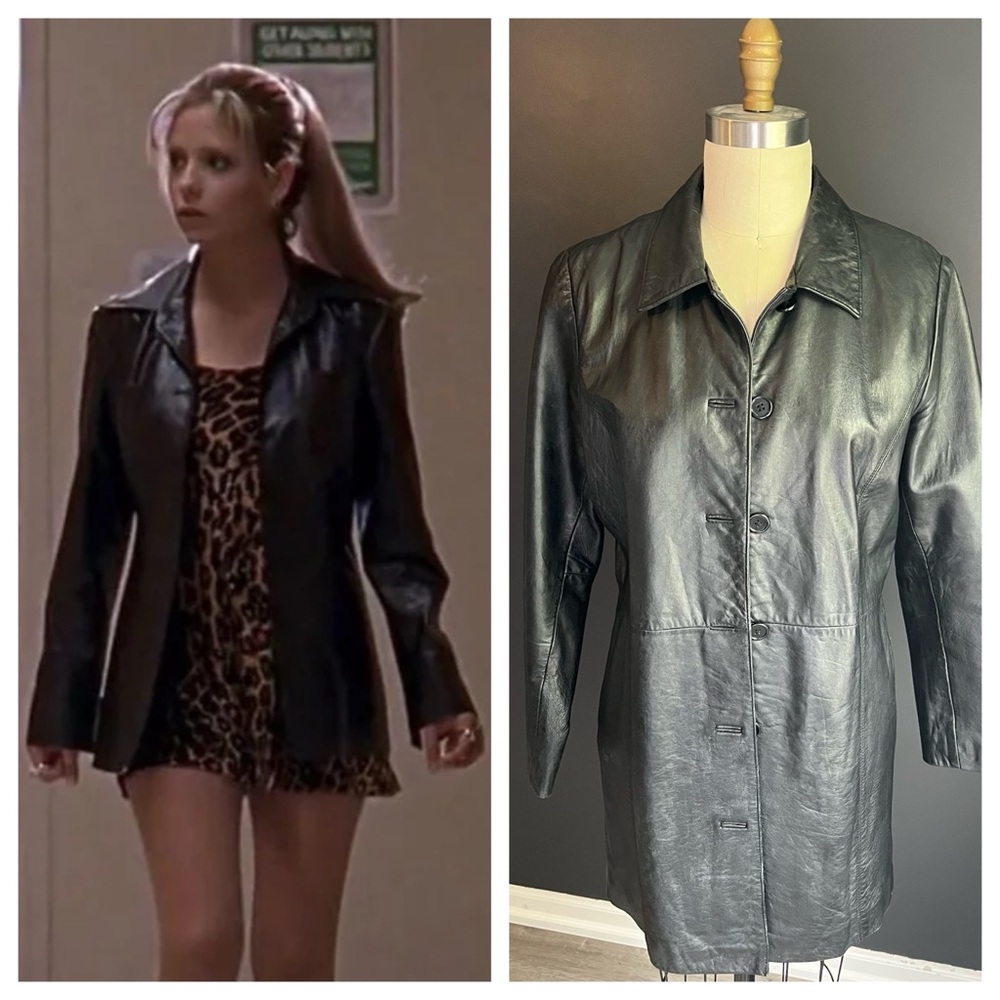 Vintage 100% Lambskin Leather Princess Cut Jacket- Buffy Vibes